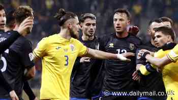 Nations League clash ABANDONED following on-pitch brawl - as one team walks off in protest in the last MINUTE after 'taking offence' from fan chants