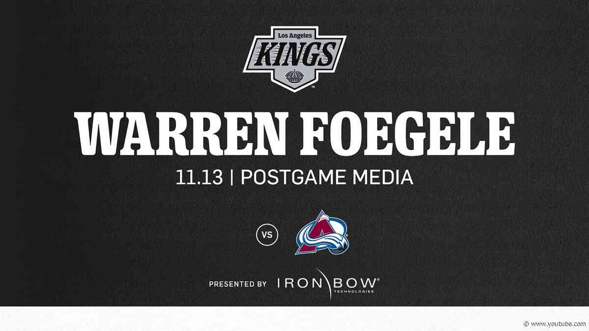 Forward Warren Foegele | 11.13 LA Kings lose to Colorado Avalanche