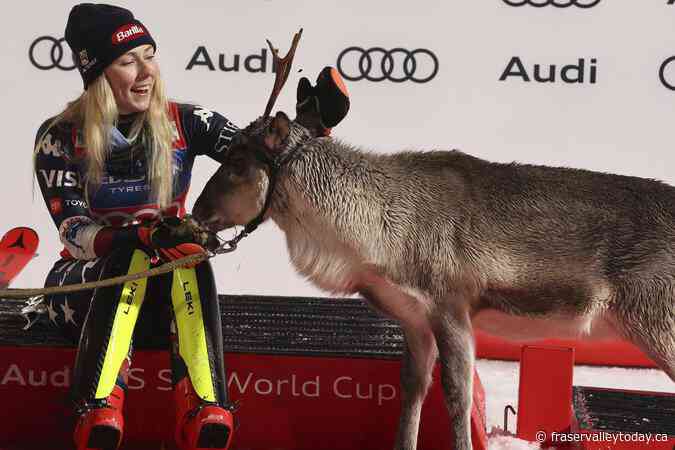 U.S. ski star Shiffrin wins season’s first World Cup slalom, Germain 10th