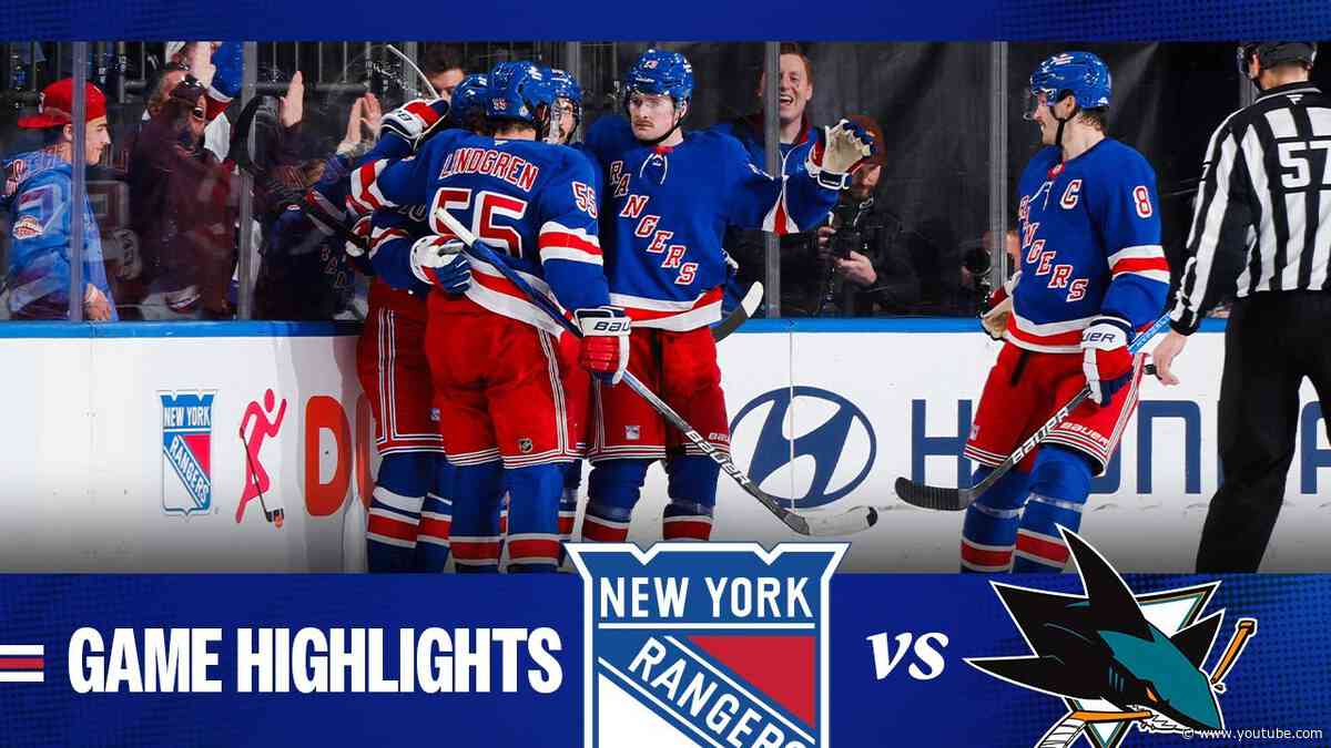 GAME HIGHLIGHTS | 2024-25: New York Rangers vs San Jose Sharks (11/14/24)