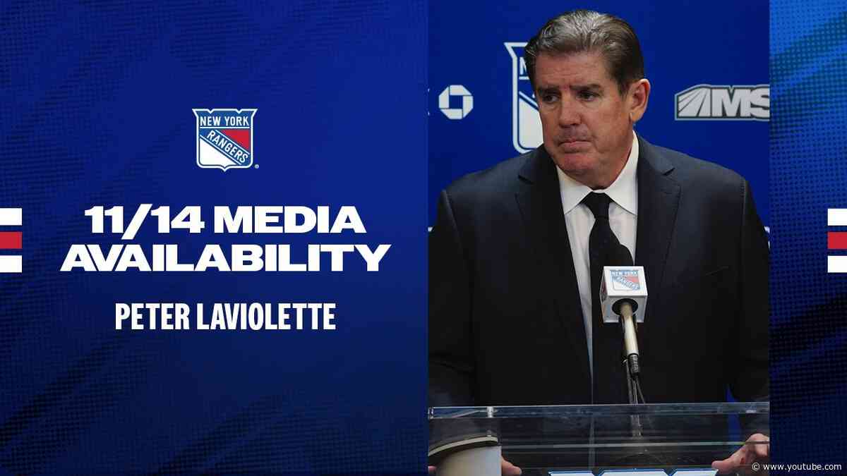 NYR vs SJS: Peter Laviolette Postgame Media Availability | Nov. 14, 2024