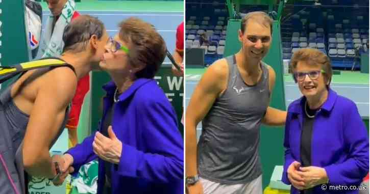 Rafael Nadal kissed by Billie Jean King in heartwarming clip ahead of retirement