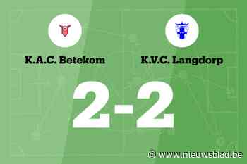 Betekom B en Langdorp eindigt op 2-2