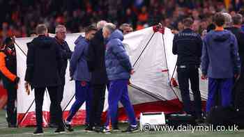 Hungary coach collapses in the dugout during Nations League clash against Netherlands as match is suspended with Liverpool star Dominik Szoboszlai left in tears