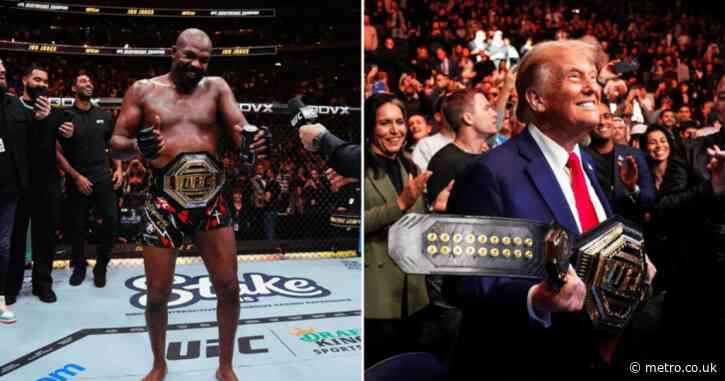 Jon Jones imitates Donald Trump dance in front of president-elect at UFC 309