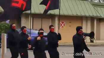 Masked neo-Nazis march through Ohio neighborhood with swastika flags