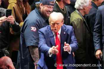 Trump emerges from Mar-a-Lago seclusion to raucous reception at UFC with key allies