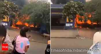 Video: Massive fire at popular food van near Delhi Metro station