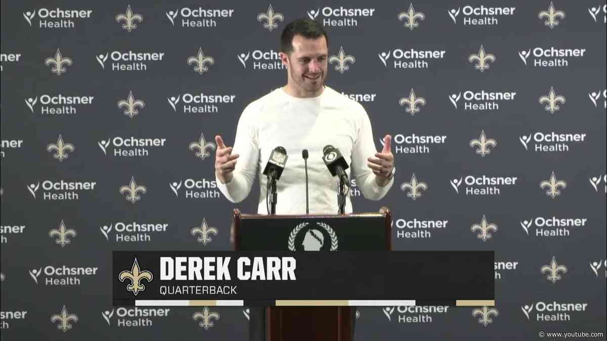 Derek Carr talks Win, Taysom Hill | Saints-Browns Postgame | 2024 NFL Week 11