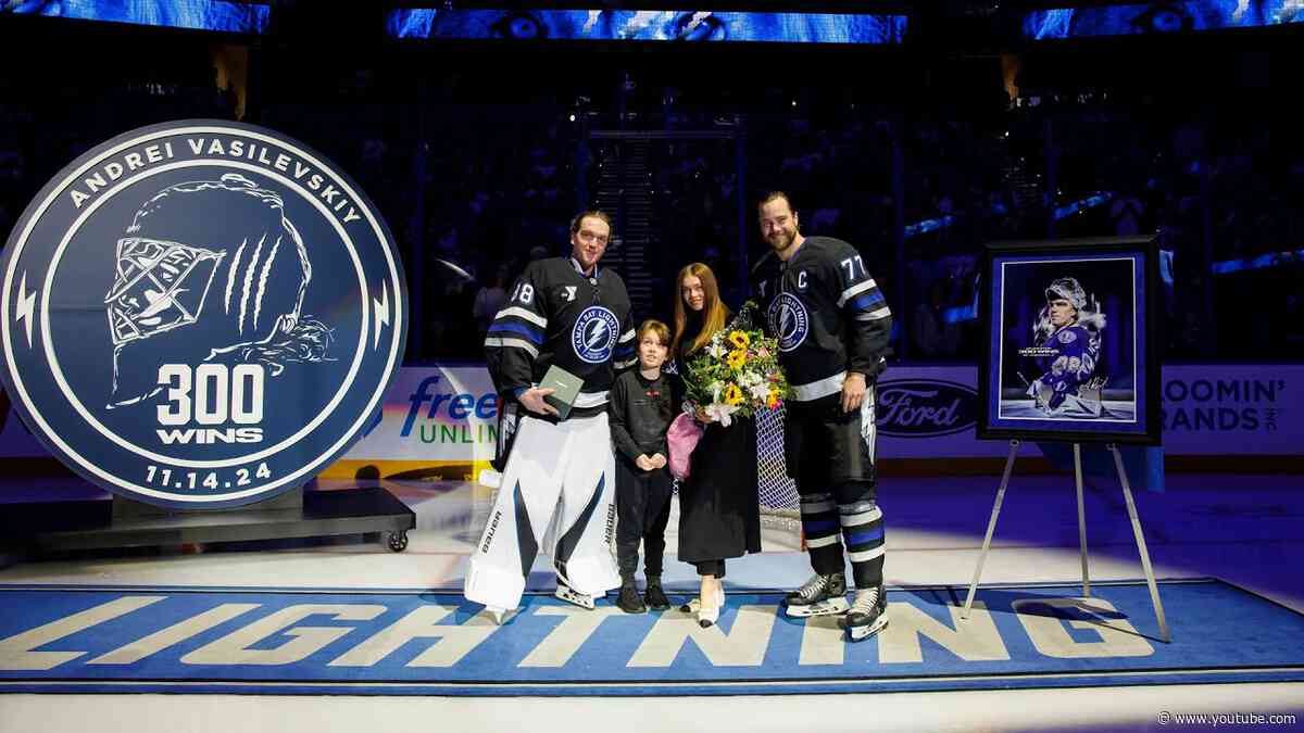 Vasilevskiy's 300th Win Ceremony