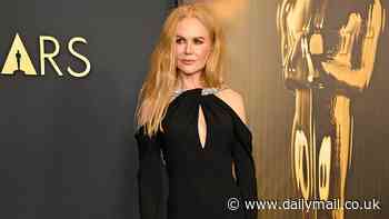 Nicole Kidman goes braless in a revealing gown split to the thigh at the 2024 Governors Ball