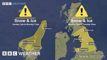 Snow and ice could bring travel disruption as Met Office issues yellow warning