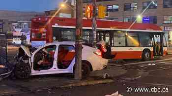 9 injured, 1 ejected from TTC bus after crash with stolen BMW in North York: police