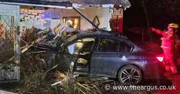 Teenage dangerous driver crashes father's BMW into family house