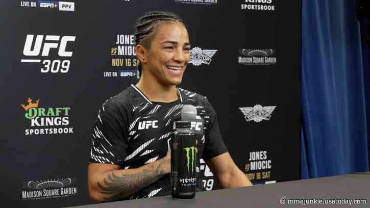 Viviane Araujo talks empowering women for her soon-to-be daughter after UFC 309 upset of Karine Silva