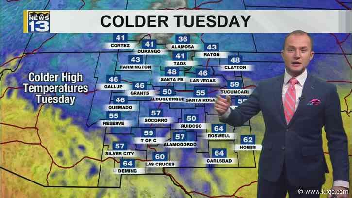 Colder air arrives Tuesday