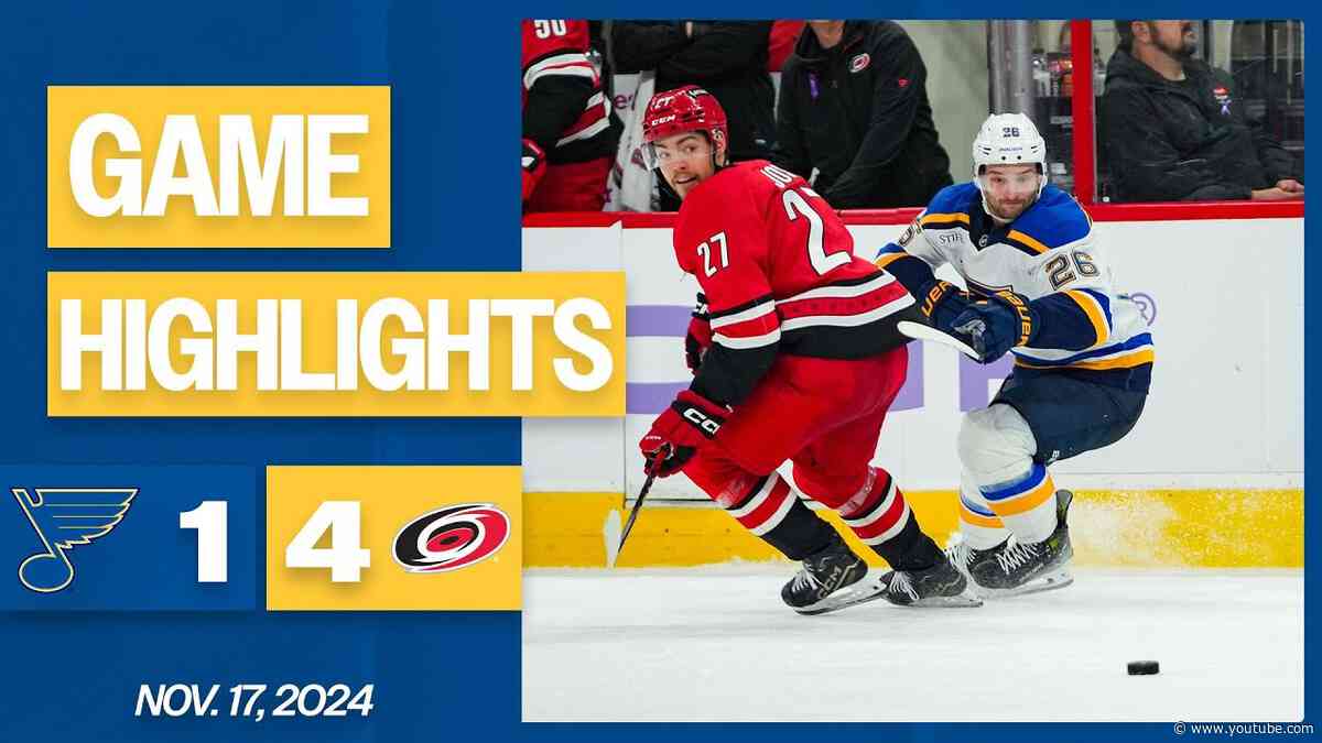 Game Highlights: Blues 1, Hurricanes 4