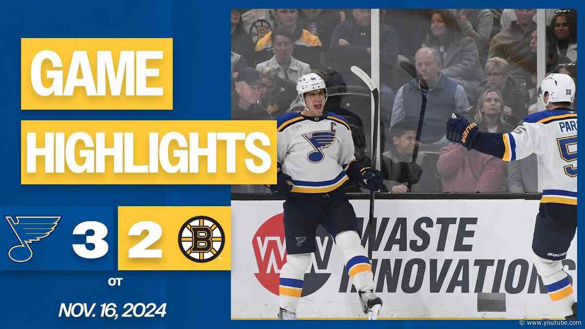 Game Highlights: Blues 3, Bruins 2 (OT)