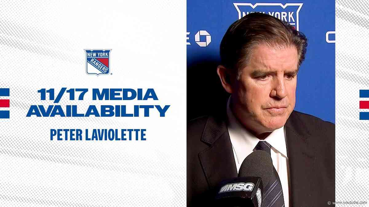 NYR at SEA: Peter Laviolette Postgame Media Availability | Nov. 17, 2024