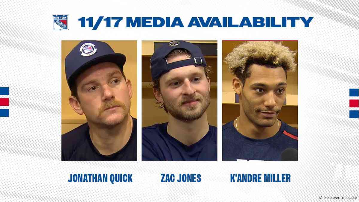 NYR at SEA: Jonathan Quick, Zac Jones and K’Andre Miller Postgame Availability | Nov. 17, 2024