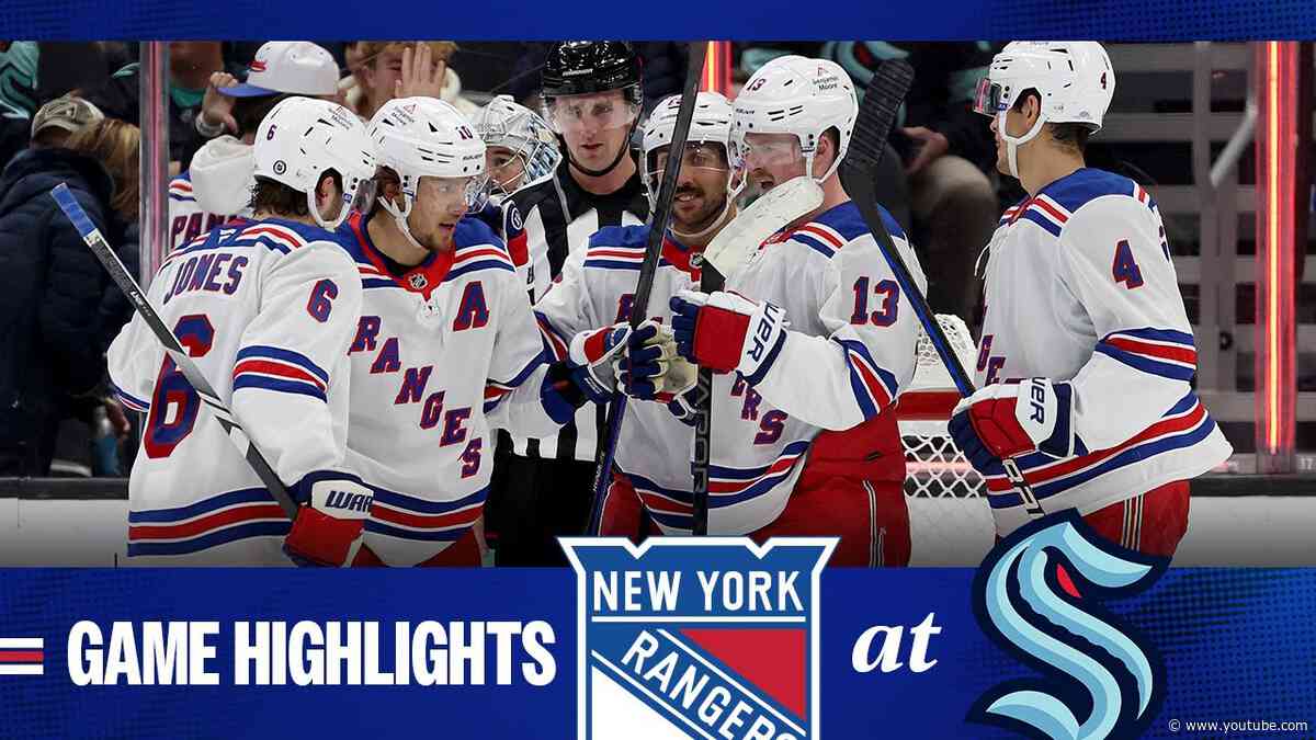 GAME HIGHLIGHTS | 2024-25: New York Rangers at Seattle Kraken (11/17/24)