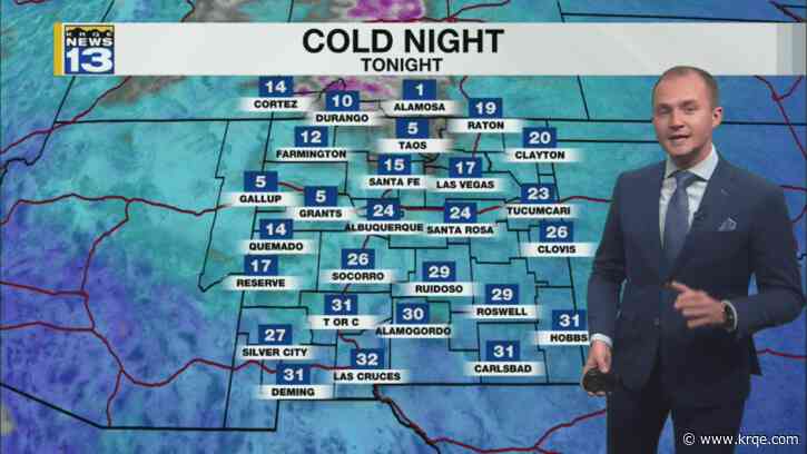 Very cold air moves into New Mexico tonight