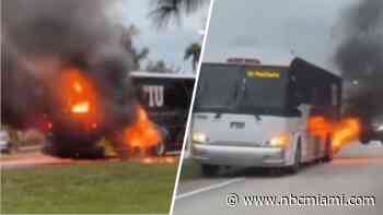 Video shows FIU shuttle bus carrying students engulfed in flames