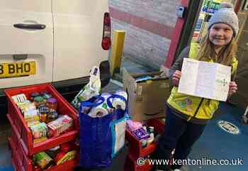 Girl, 8, donates nine crates of supplies to foodbank after making her own leaflet