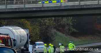 Photos show police and ambulance after major crash on the A34