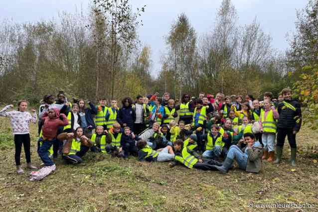 Leerlingen helpen in natuurgebied Berendries