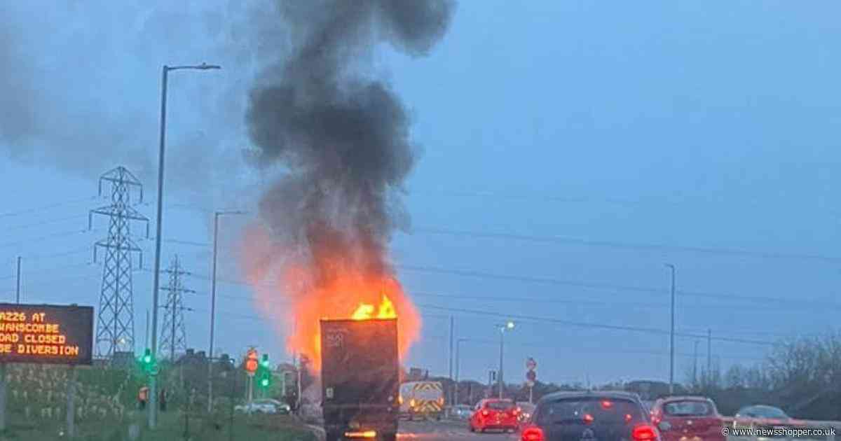 LIVE updates as A2 near Bluewater closed due to HUGE lorry fire