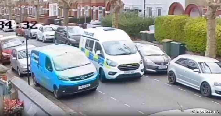 Police officer sacked after crashing van into parked car while eating and driving off