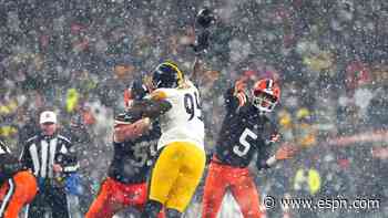 Winston, Browns overcome miscues, snow to take down Steelers