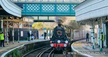 Steam train captured on special festive journey through Sussex