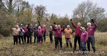 Pictured: Earth Trust Oxfordshire volunteers manage nature reserve land