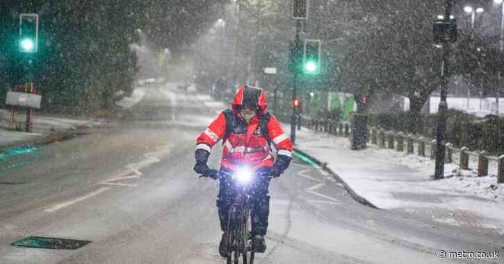 ‘Multi-hazard’ Storm Bert slams into Britain bringing snow and 70mph winds – live