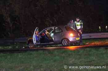 Automobilist belandt in de vangrail