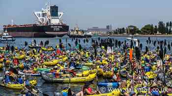 Wild scenes as dozens of anti-coal protestors are arrested, shutting down a Newcastle shipping port