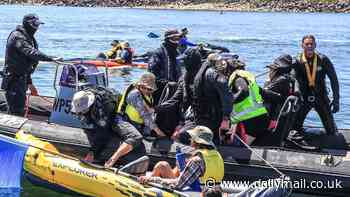 Dozens of climate activists charged and police officer badly injured during mass protest that brought Newcastle shipping channel to a standstill