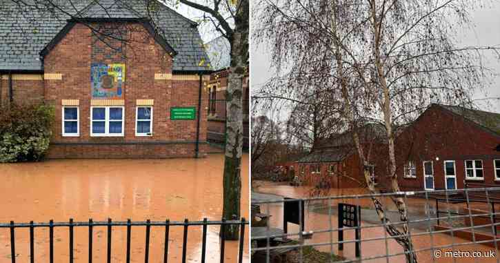 School that just re-opened after flood damage is flooded again by Storm Bert