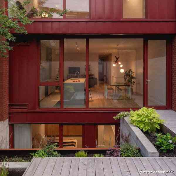 Naturehumaine uses Merlot red palette for duplex renovation in Montreal