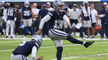 Cowboys All-Pro kicker Brandon Aubrey gets kick blocked, doinks another as struggles continue in Washington