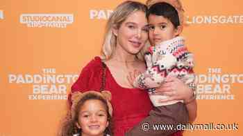 Helen Flanagan treats children Delilah, 6, and Charlie, 3, to a day on the red carpet as they attend The Paddington Bear Experience in London