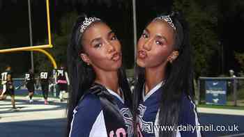 Diddy's twin daughters, 17, don cheerleader uniforms and tiaras for senior night after his third bail hearing