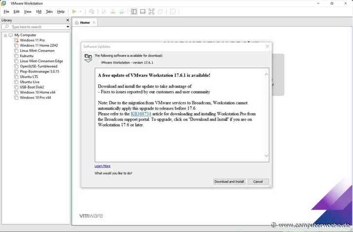 VMware Workstation Pro: Ältere Versionen aktualisieren