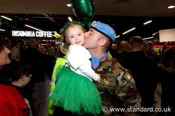 Cheers and emotional reunions as Irish peacekeepers touch down on home soil