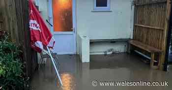 'Wild' scenes as river climbs half way up pub windows during Storm Bert and bar is waist deep