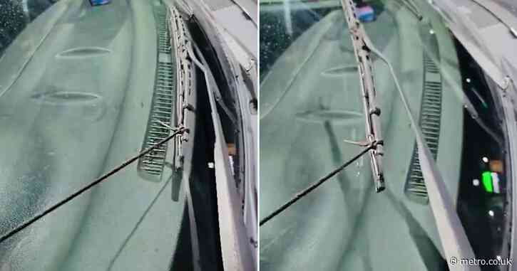 Driver caught using shoe laces to operate windscreen wipers during Storm Bert