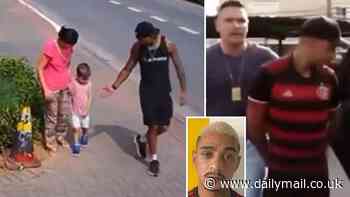 Moment 'drunk' OnlyFans creator attempts to kidnap three-year-old boy in broad daylight