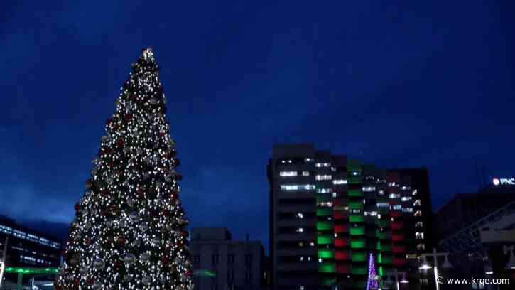 Holiday tree returns to Civic Plaza in downtown Albuquerque